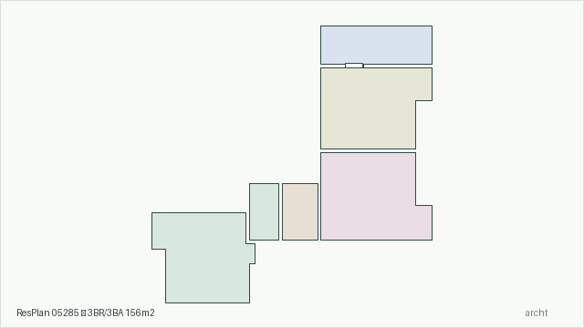 ResPlan 05285 — 3BR/3BA 156m2
