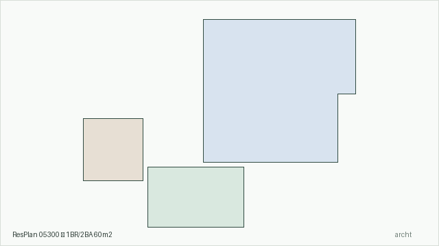 ResPlan 05300 — 1BR/2BA 60m2