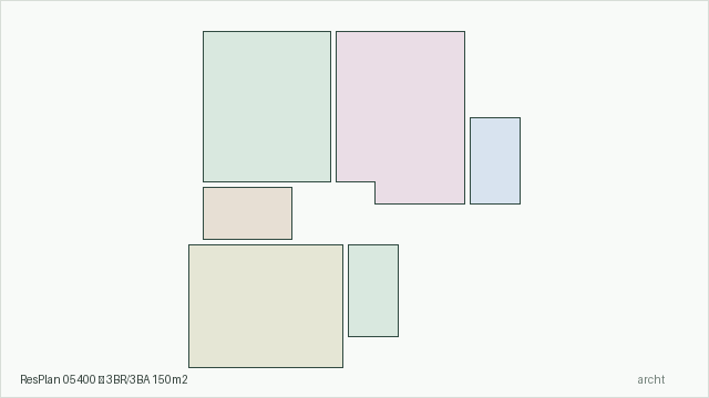 ResPlan 05400 — 3BR/3BA 150m2