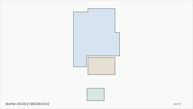 ResPlan 05540 — 1BR/2BA 63m2