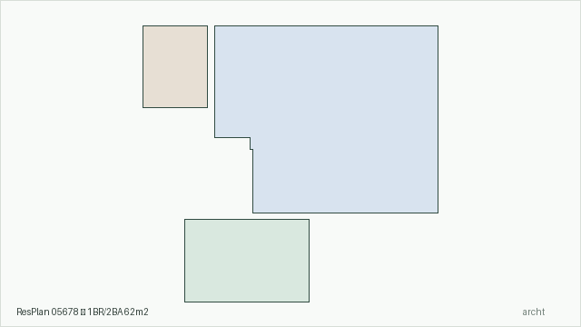 ResPlan 05678 — 1BR/2BA 62m2
