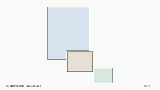 ResPlan 05680 — 1BR/2BA 60m2