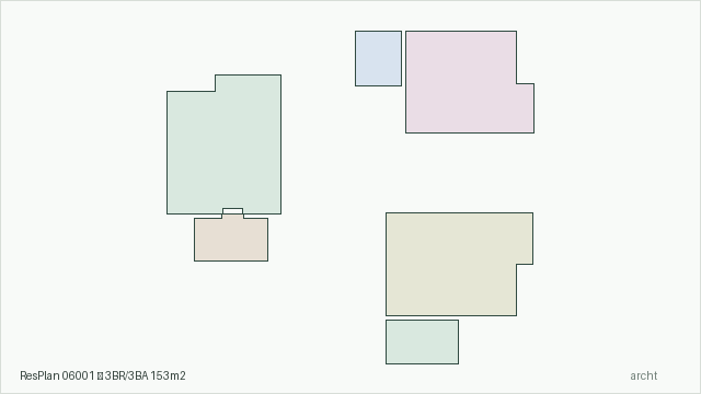 ResPlan 06001 — 3BR/3BA 153m2