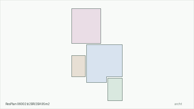 ResPlan 06002 — 2BR/2BA 95m2