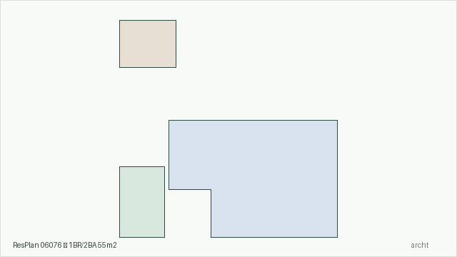 ResPlan 06076 — 1BR/2BA 55m2