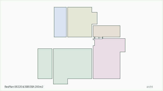 ResPlan 06220 — 3BR/3BA 200m2