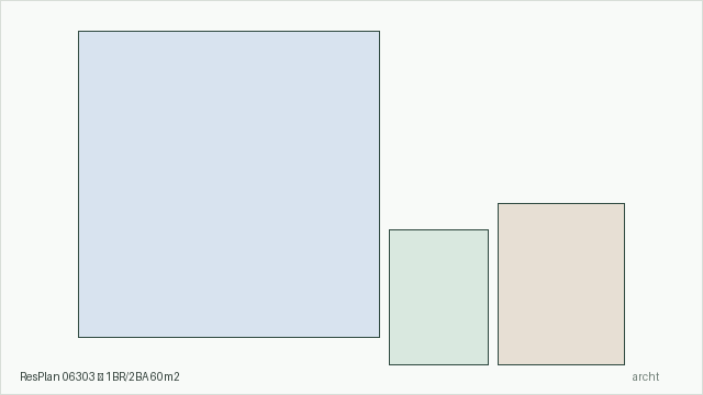ResPlan 06303 — 1BR/2BA 60m2
