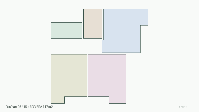 ResPlan 06415 — 3BR/2BA 117m2