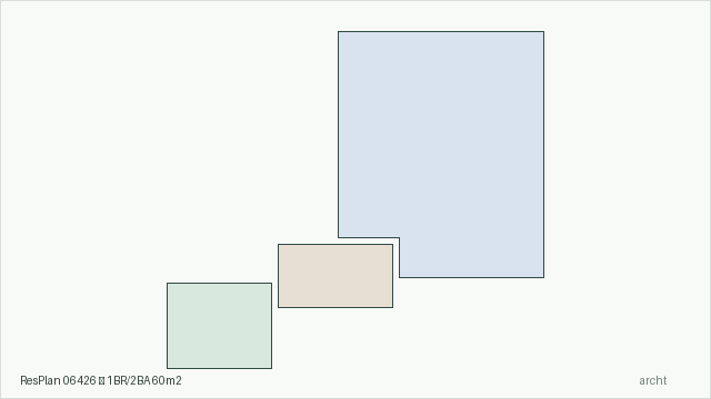 ResPlan 06426 — 1BR/2BA 60m2