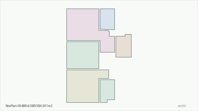 ResPlan 06488 — 3BR/3BA 301m2