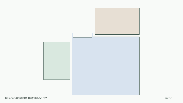 ResPlan 06493 — 1BR/2BA 56m2