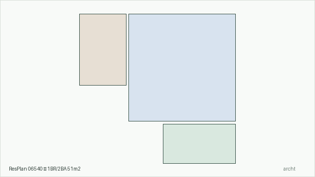 ResPlan 06540 — 1BR/2BA 51m2