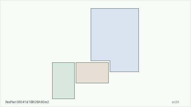ResPlan 06541 — 1BR/2BA 60m2