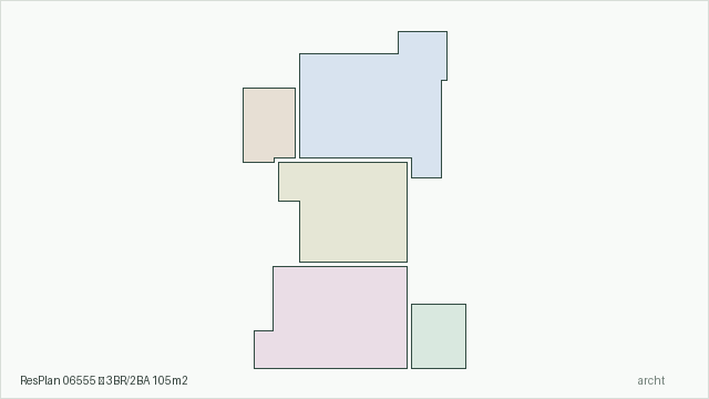 ResPlan 06555 — 3BR/2BA 105m2