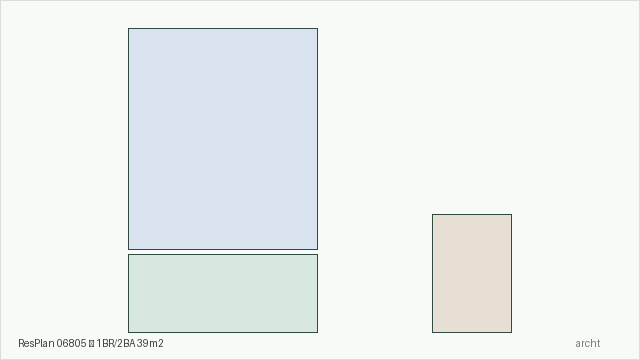 ResPlan 06805 — 1BR/2BA 39m2