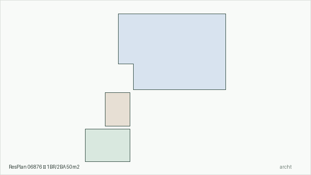 ResPlan 06876 — 1BR/2BA 50m2