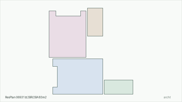 ResPlan 06931 — 2BR/2BA 83m2