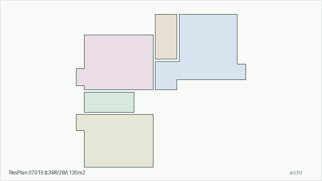 ResPlan 07015 — 3BR/2BA 130m2