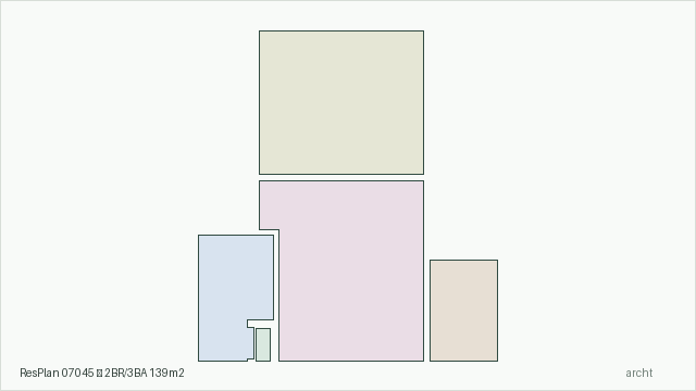 ResPlan 07045 — 2BR/3BA 139m2