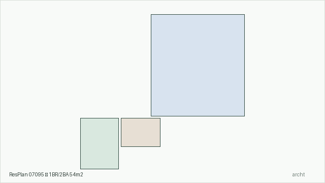 ResPlan 07095 — 1BR/2BA 54m2