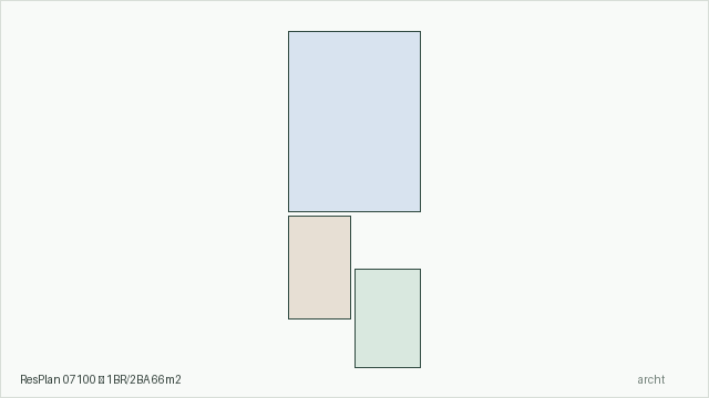 ResPlan 07100 — 1BR/2BA 66m2