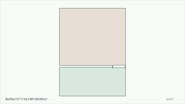 ResPlan 07174 — 1BR/1BA 68m2