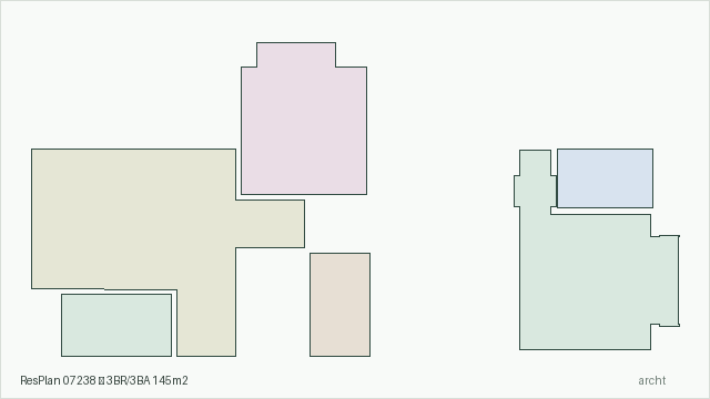 ResPlan 07238 — 3BR/3BA 145m2