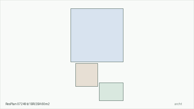 ResPlan 07249 — 1BR/2BA 60m2