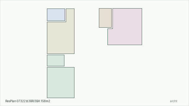 ResPlan 07322 — 3BR/3BA 158m2