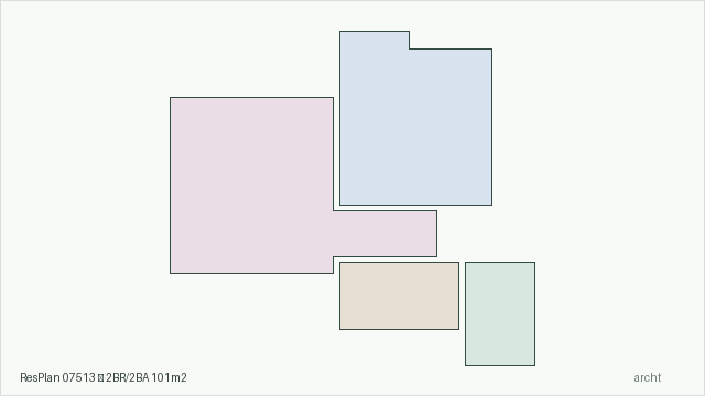 ResPlan 07513 — 2BR/2BA 101m2