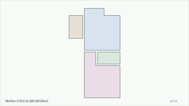 ResPlan 07632 — 2BR/2BA 98m2