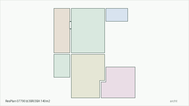 ResPlan 07790 — 3BR/3BA 140m2