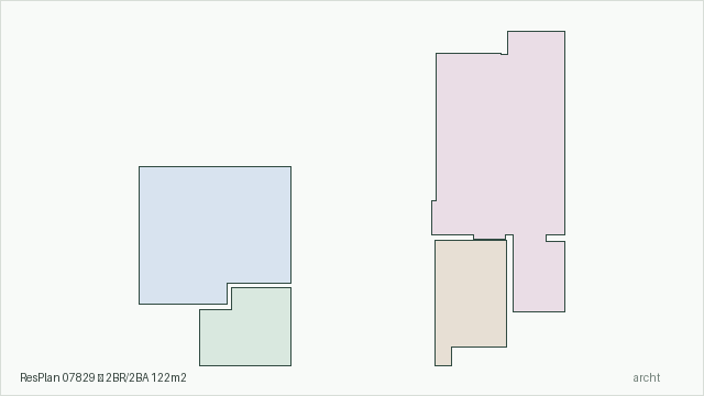ResPlan 07829 — 2BR/2BA 122m2
