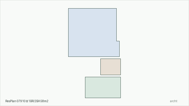 ResPlan 07910 — 1BR/2BA 58m2