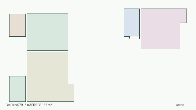 ResPlan 07918 — 3BR/3BA 135m2
