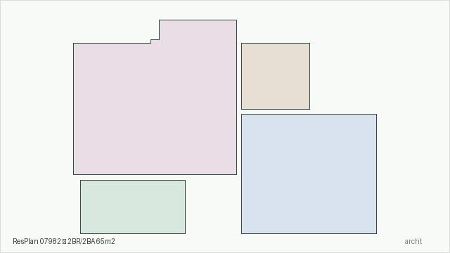 ResPlan 07982 — 2BR/2BA 65m2
