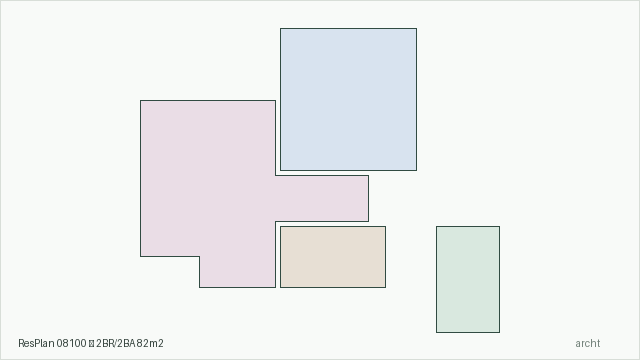 ResPlan 08100 — 2BR/2BA 82m2