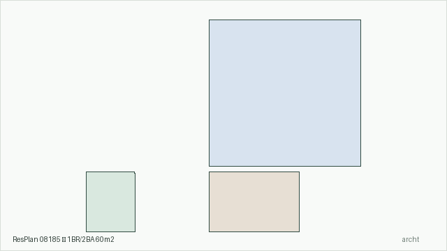 ResPlan 08185 — 1BR/2BA 60m2