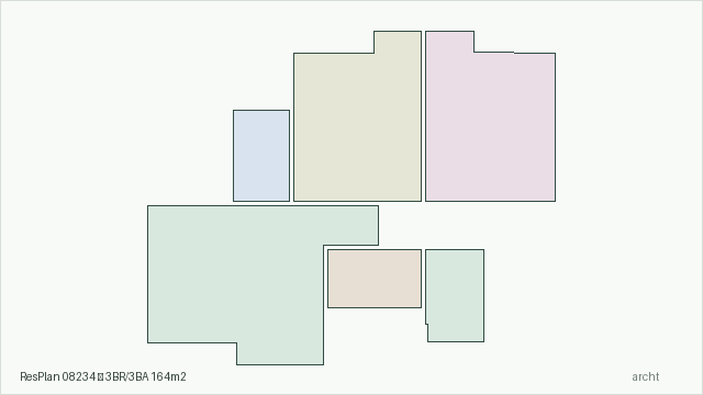 ResPlan 08234 — 3BR/3BA 164m2