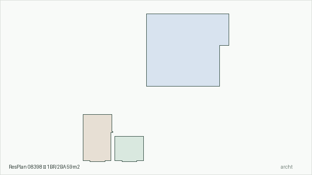 ResPlan 08398 — 1BR/2BA 59m2