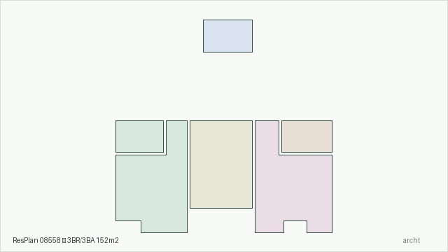 ResPlan 08558 — 3BR/3BA 152m2