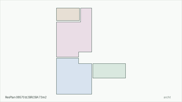 ResPlan 08570 — 2BR/2BA 73m2