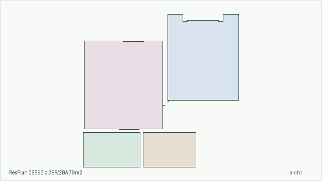 ResPlan 08593 — 2BR/2BA 79m2