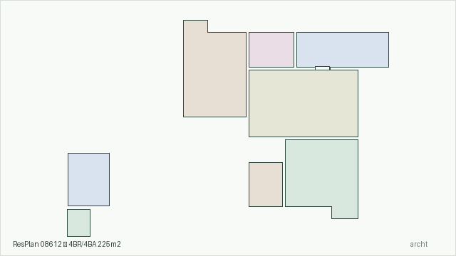 ResPlan 08612 — 4BR/4BA 225m2
