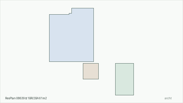 ResPlan 08639 — 1BR/2BA 61m2