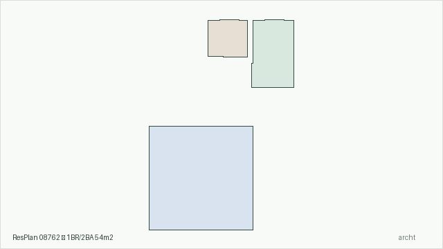 ResPlan 08762 — 1BR/2BA 54m2