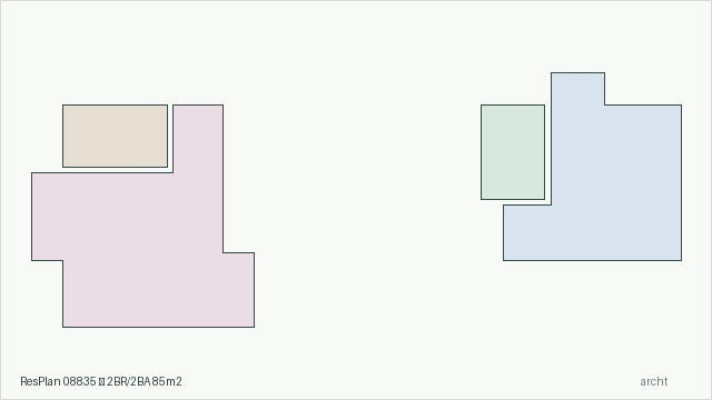 ResPlan 08835 — 2BR/2BA 85m2