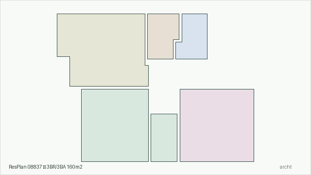 ResPlan 08837 — 3BR/3BA 160m2