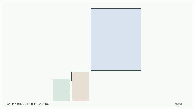 ResPlan 08975 — 1BR/2BA 62m2