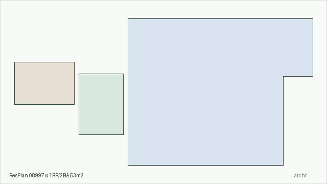 ResPlan 08997 — 1BR/2BA 53m2